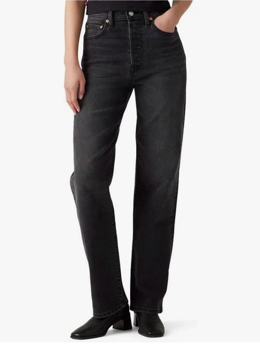 Levi's Women's Ribcage Full Length Jeans size 26 (dark grey - not black)